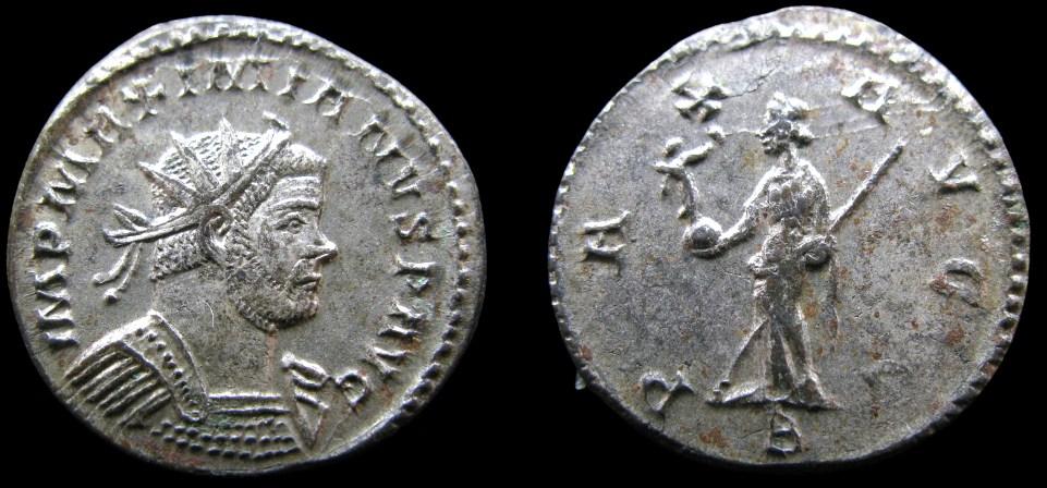 Antoninien de MAXIMIEN au revers PAX AVGG