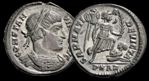 monnaie romaine de Constantin Sarmatie vaincue