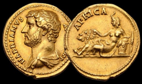 Hadrien – aureus – RIC II.3 1490 – “AFRICA”.