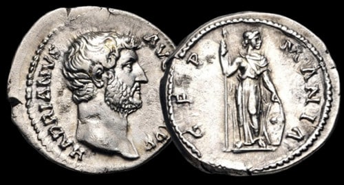 Hadrien – denier – RIC II 302 – “GERMANIA”.