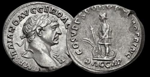 Trajan – denier – RIC II 99 – “DACIA CAPTA”.