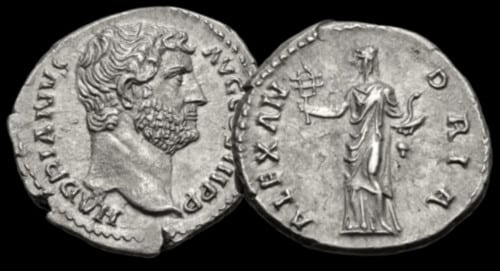 Hadrien – denier – RIC II.3 1502 – “ALEXANDRIA”