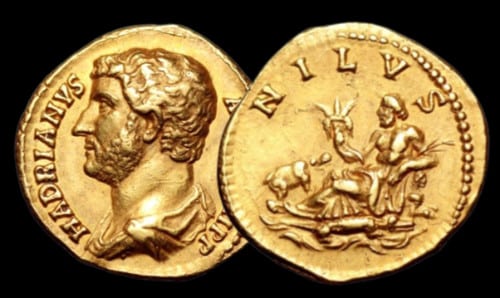 Hadrien – aureus – RIC 308 – “NILVS”