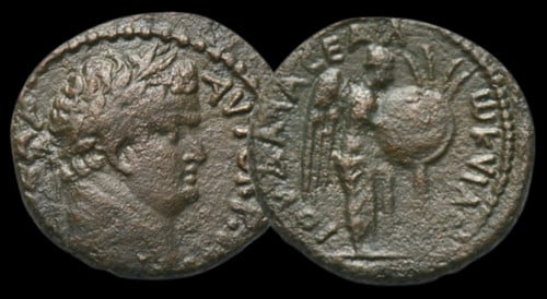 Titus, Caesarea Maritima, Æ “Judaea Capta