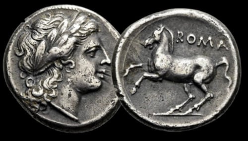 monnaie romaine didrachme apollon