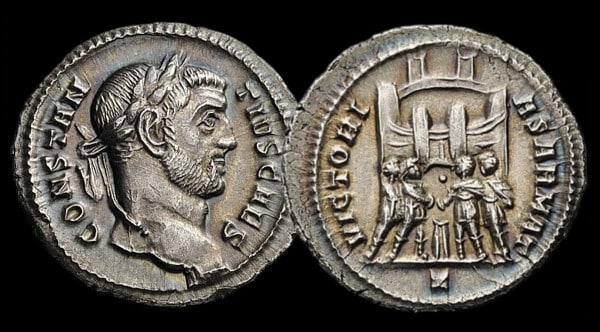 Argenteus de Constance Chlore